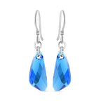 J Francis gefertigt mit SWAROVSKI Capri Blau Swarovski Kristall Ohrringe 925 Silber platiniert