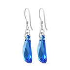 J Francis gefertigt mit SWAROVSKI Capri Blau Swarovski Kristall Ohrringe 925 Silber platiniert