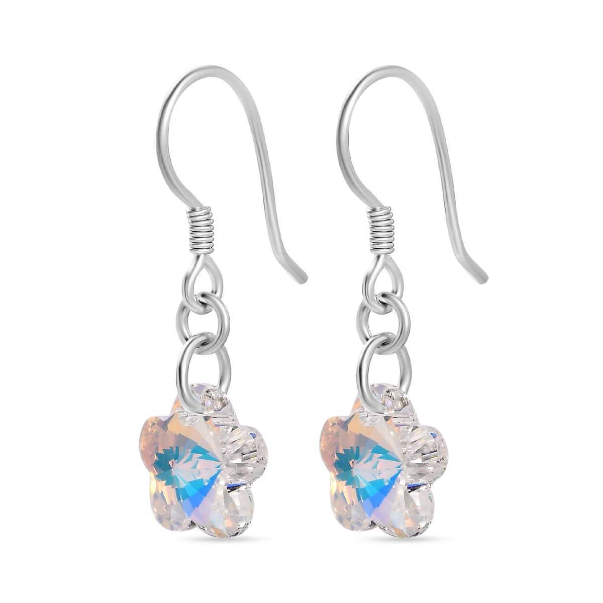 J Francis gefertigt mit SWAROVSKI AB Swarovski Kristall Ohrringe 925 Silber platiniert