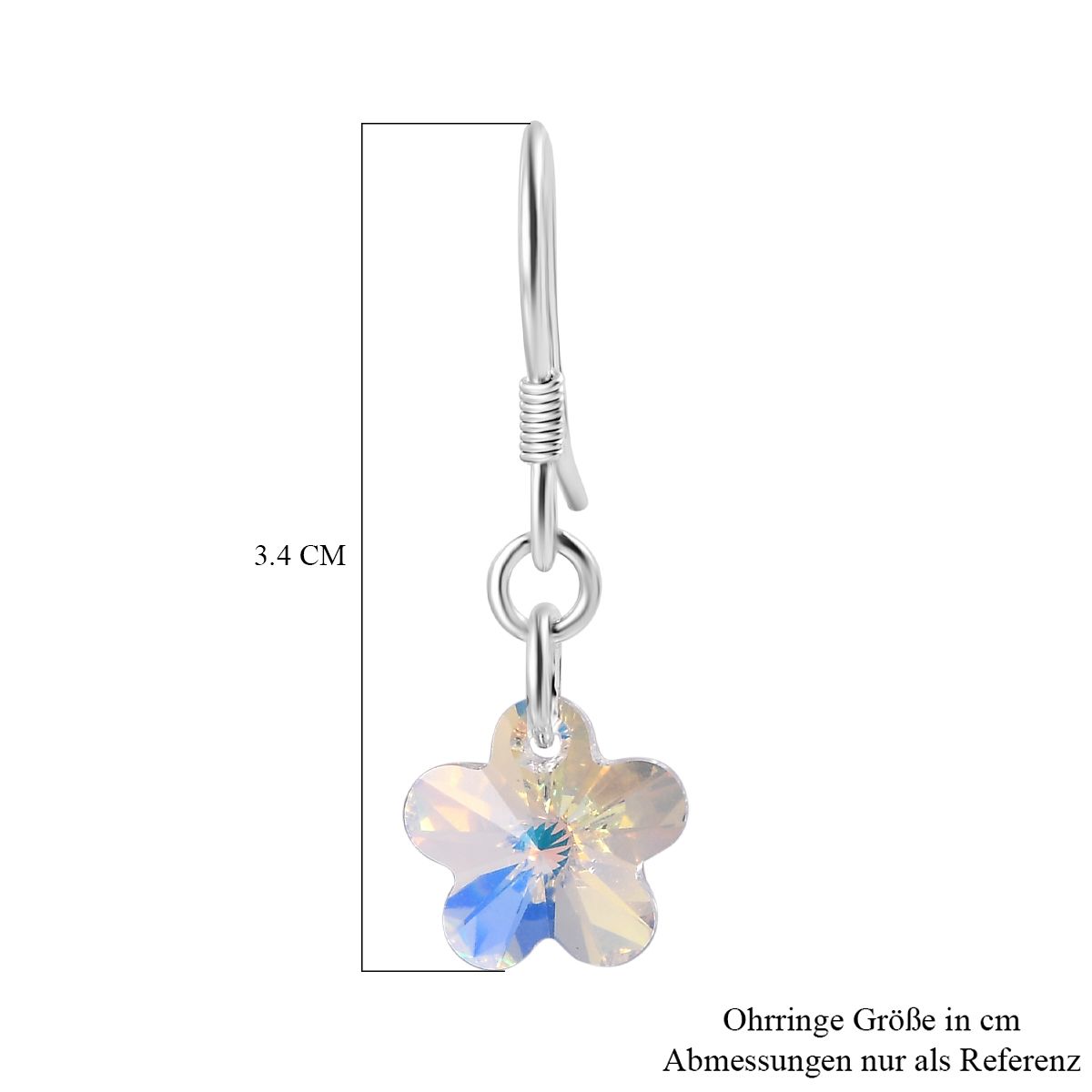 J Francis gefertigt mit SWAROVSKI AB Swarovski Kristall Ohrringe 925 Silber platiniert