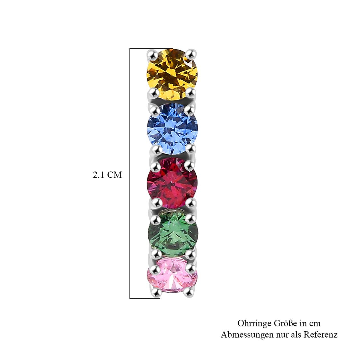 Multi-Saphir Farbener Zirkonia Ohrringe 925 Silber rhodiniert 4.57 ct