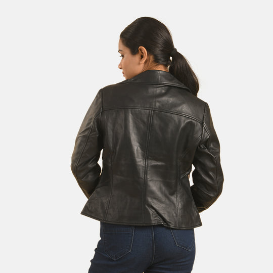 LA MAREY - fallendes Revers echte Lederjacke, Bikerjacke aus 100% Lammleder, Größe 42, Hellbraun