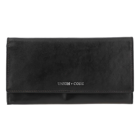 CLOSE OUT - UNION CODE: Brieftasche mit Schlangen-Prägung und RFID schutz, 19x12 cm, Cognac