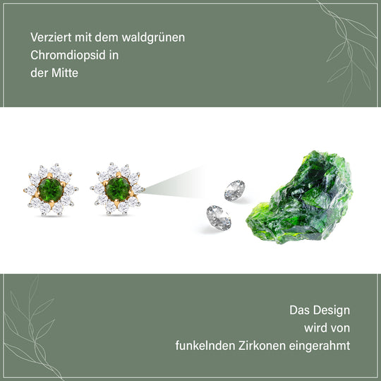 Tansanit und weiße Zirkon Ohrstecker, 925 Silber platiniert ca. 1.09 ct