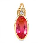 Tulip inspiriert - Sunset Quarz Triplette, Weißer Zirkon Anhänger 925 Silber vergoldet ca. 3.56 ct