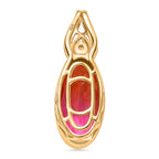 Tulip inspiriert - Sunset Quarz Triplette, Weißer Zirkon Anhänger 925 Silber vergoldet ca. 3.56 ct