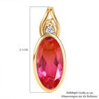 Tulip inspiriert - Sunset Quarz Triplette, Weißer Zirkon Anhänger 925 Silber vergoldet ca. 3.56 ct