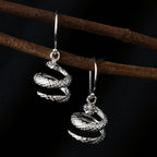 Royal Bali - Schlangen Ohrringe, 925 Silber, 5,10g