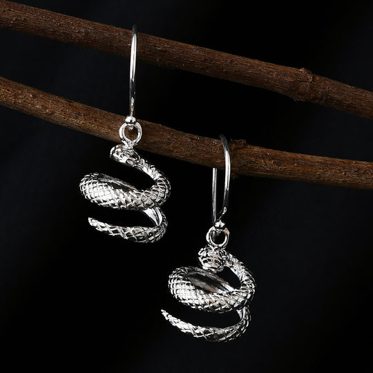 Royal Bali - Schlangen Ohrringe, 925 Silber, 5,10g
