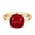 J Francis gefertigt mit SWAROVSKI Siam Farbe Kristall Ring 925 Silber vergoldet (Größe 17.00)