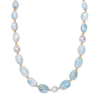 Natürlicher grüner Larimar Perlen-Halskette, ca. 50 cm, 925 Silber 750 Gelb Vergoldet