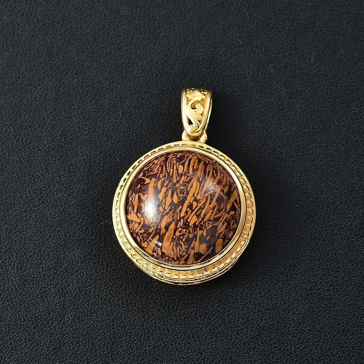 Skript Stein Anhänger, Messing, ca. 14.66 ct