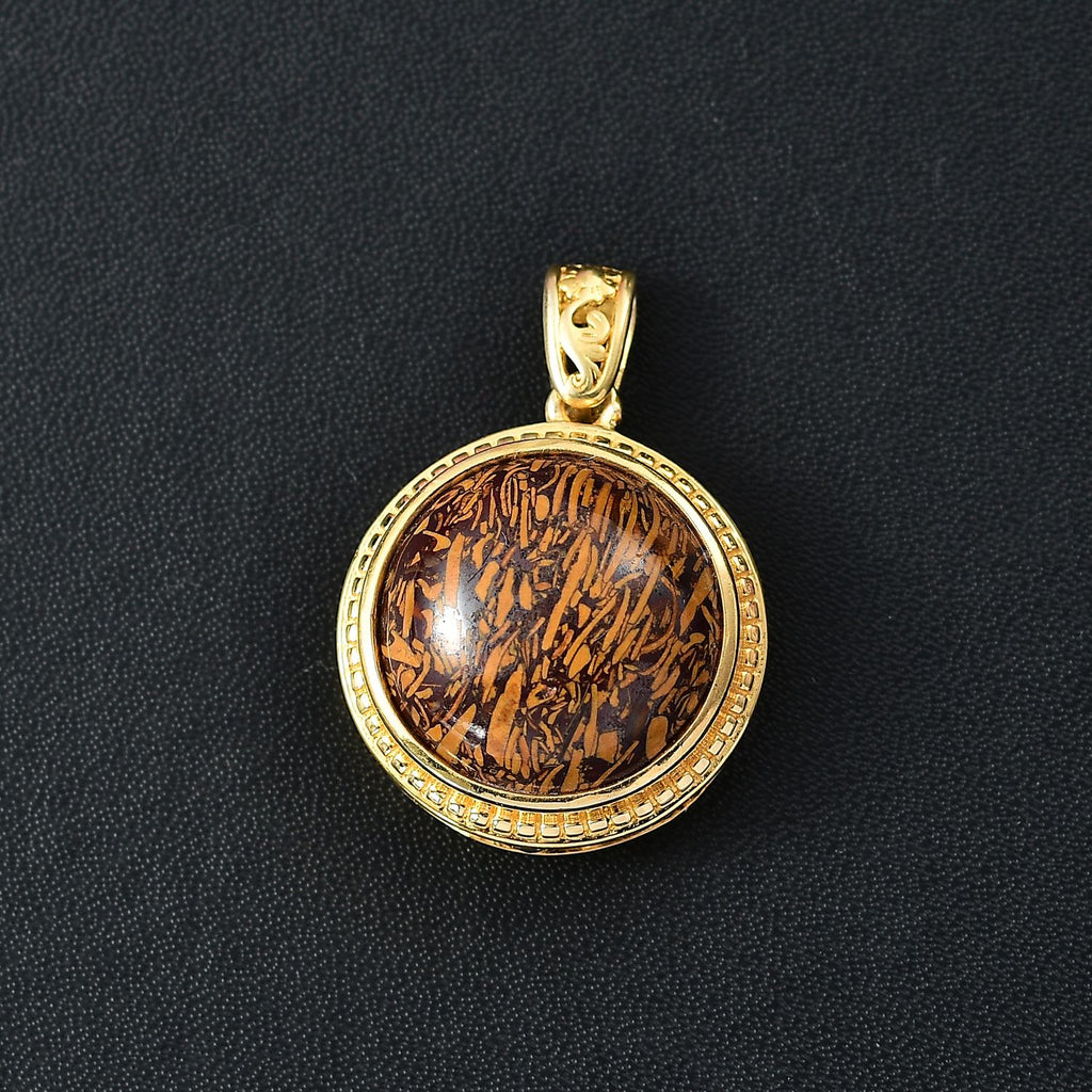 Skript Stein Anhänger, Messing, ca. 14.66 ct