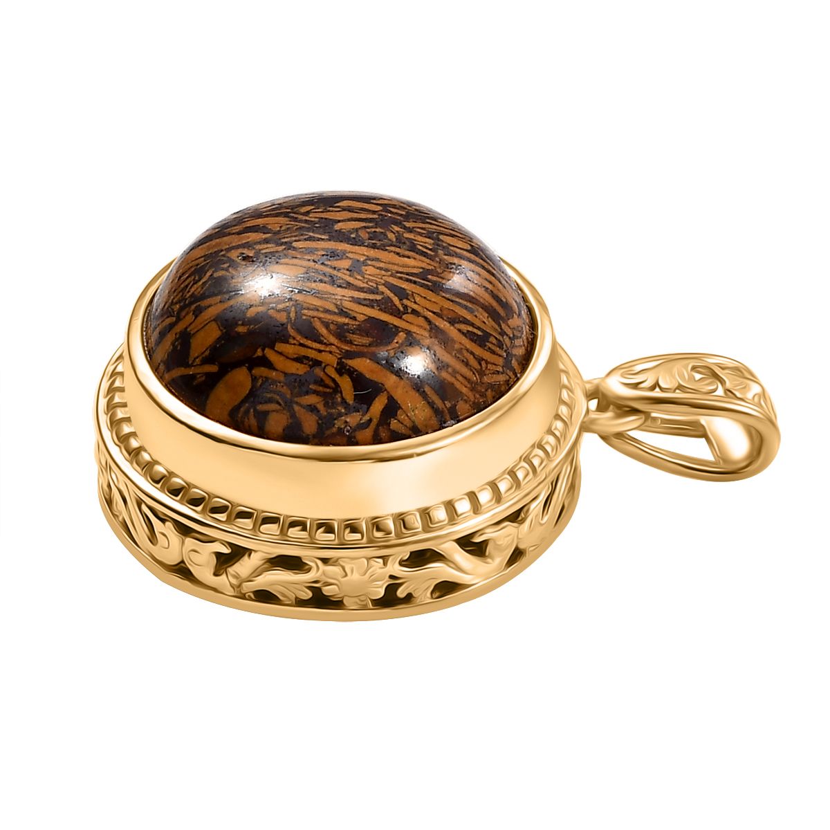 Skript Stein Anhänger, Messing, ca. 14.66 ct