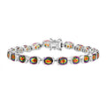 Nebel Quarz Armband ca. 19 cm 925 Silber rhodiniert ca. 20,57 ct.