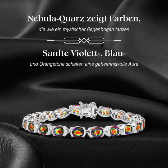 Nebel Quarz Armband ca. 19 cm 925 Silber rhodiniert ca. 20,57 ct.