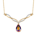 Nebel Quarz und Zirkon Halskette, 45 cm - 7,02 ct.