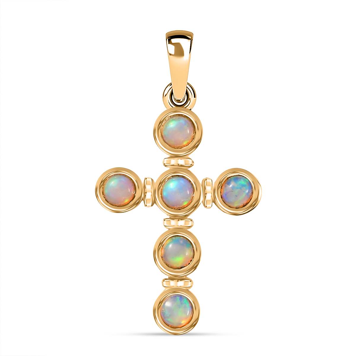 AA Natürlicher, äthiopischer Welo Opal Anhänger 925 Silber vergoldet ca. 0.47 ct