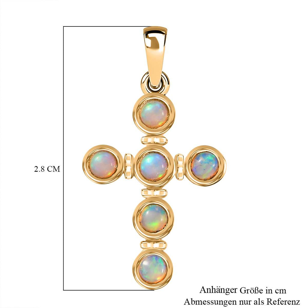 AA Natürlicher, äthiopischer Welo Opal Anhänger 925 Silber vergoldet ca. 0.47 ct