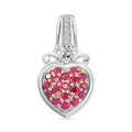 J Francis gefertigt mit SWAROVSKI- roter und weißer Swarovski Zirkonia-Herz-Anhänger