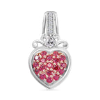 J Francis gefertigt mit SWAROVSKI Zirkonia, Roter Zirkonia Anhänger 925 Silber