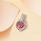 J Francis gefertigt mit SWAROVSKI Zirkonia, Roter Zirkonia Anhänger 925 Silber