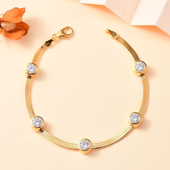 J Francis gefertigt mit SWAROVSKI Zirkonia Armband ca. 19 cm 925 Silber rhodiniert