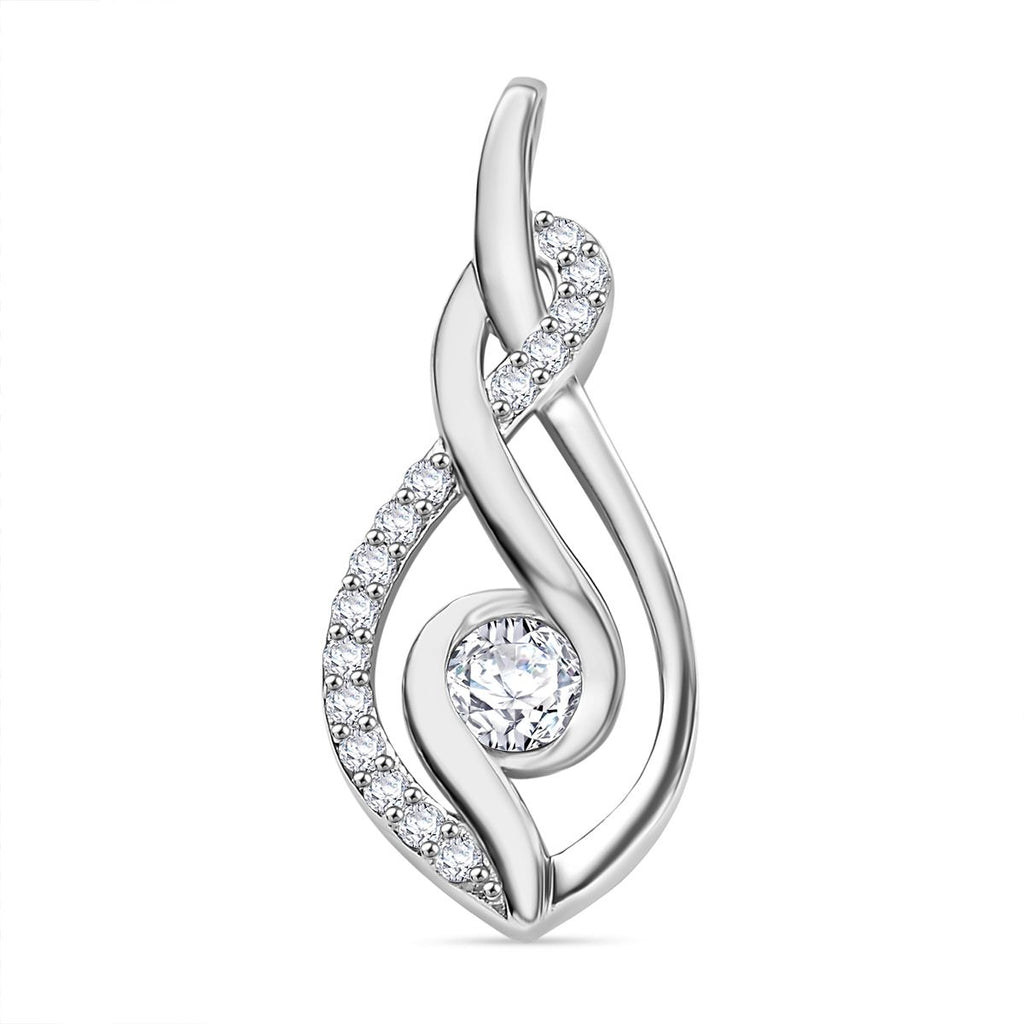 Moissanit Anhänger 925 Silber platiniert ca. 0.60 ct