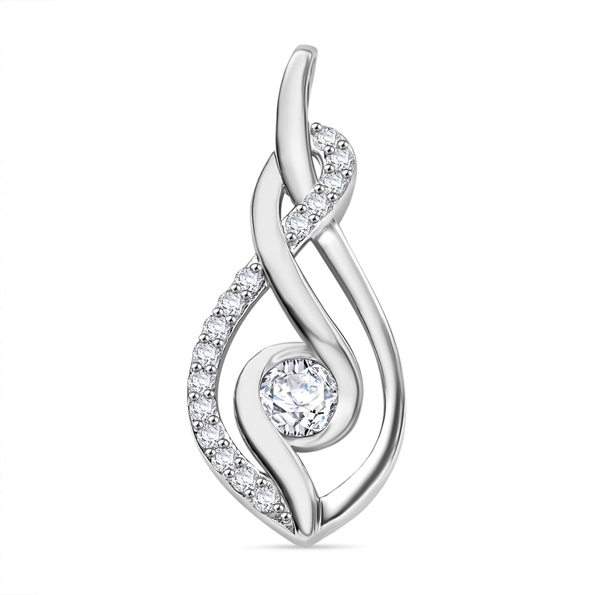 Moissanit Anhänger 925 Silber platiniert ca. 0.60 ct