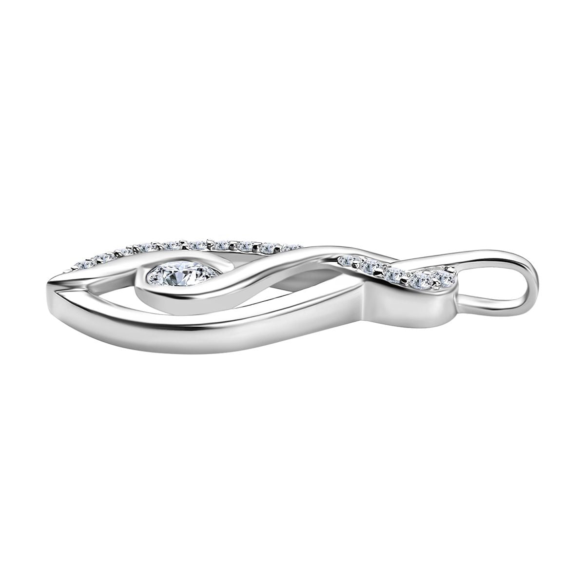 Moissanit Anhänger 925 Silber platiniert ca. 0.60 ct