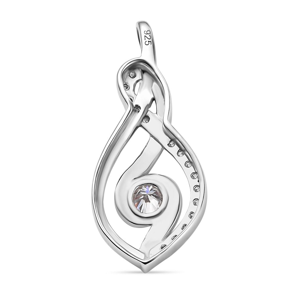 Moissanit Anhänger 925 Silber platiniert ca. 0.60 ct