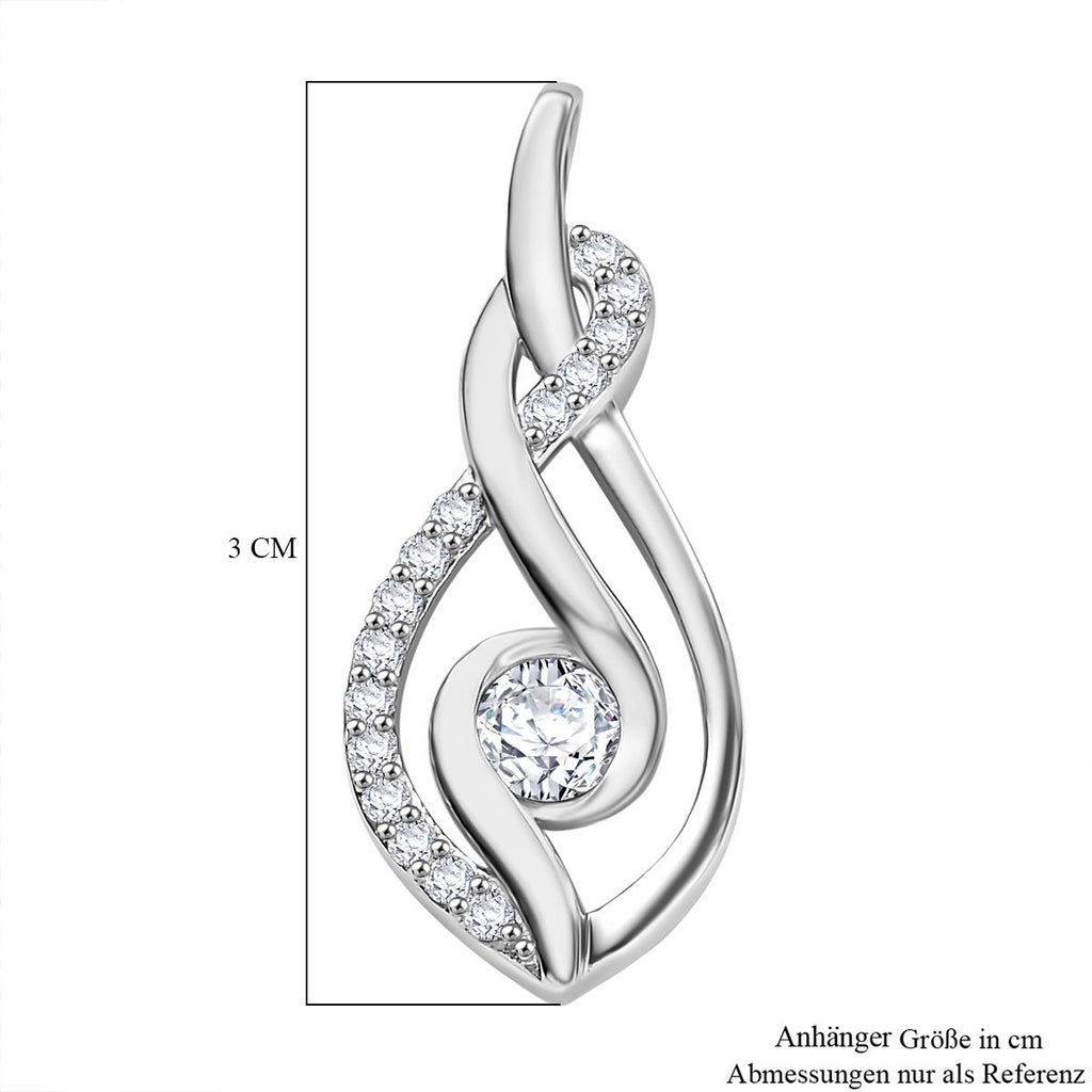 Moissanit Anhänger 925 Silber platiniert ca. 0.60 ct