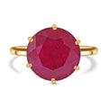 Afrikanischer Rubin (Fissure gefüllt) Ring 925 Silber Gelbgold Vermeil (Größe 20.00) ca. 9.10 ct