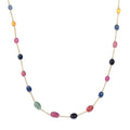Multi-Saphir-Halskette, 60cm - 45 ct.