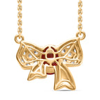 Lab Created Padparadscha-Saphir, Weißer Zirkon Halskette ca. 45 cm 925 Silber 750 Gelbgold Vermeil ca. 3.17 ct