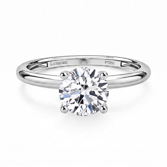 LUXURIANT SGL zertifizierter VS-EF Labor Rundschliff Diamant Solitär Ring in 950 Platin - 2 ct.
