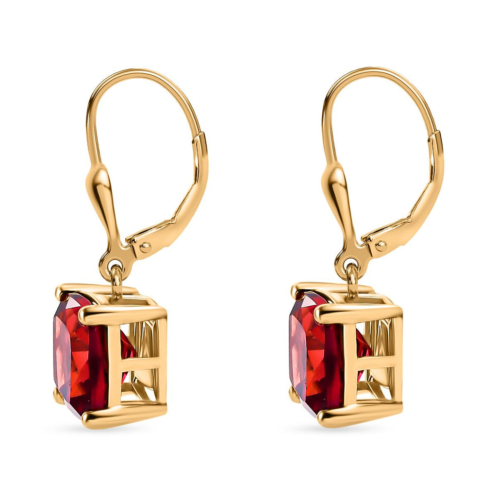 Lab Created Padparadscha-Saphir Ohrringe 925 Silber 750 Gelbgold Vermeil ca. 9.72 ct