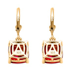 Lab Created Padparadscha-Saphir Ohrringe 925 Silber 750 Gelbgold Vermeil ca. 9.72 ct