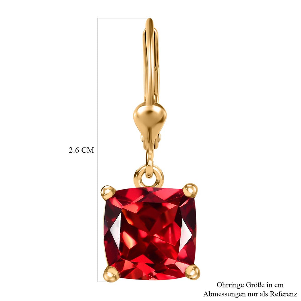 Lab Created Padparadscha-Saphir Ohrringe 925 Silber 750 Gelbgold Vermeil ca. 9.72 ct