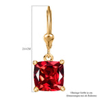 Lab Created Padparadscha-Saphir Ohrringe 925 Silber 750 Gelbgold Vermeil ca. 9.72 ct