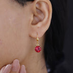 Lab Created Padparadscha-Saphir Ohrringe 925 Silber 750 Gelbgold Vermeil ca. 7.88 ct