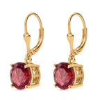 Lab Created Padparadscha-Saphir Ohrringe 925 Silber 750 Gelbgold Vermeil ca. 7.88 ct