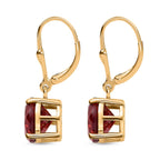Lab Created Padparadscha-Saphir Ohrringe 925 Silber 750 Gelbgold Vermeil ca. 7.88 ct