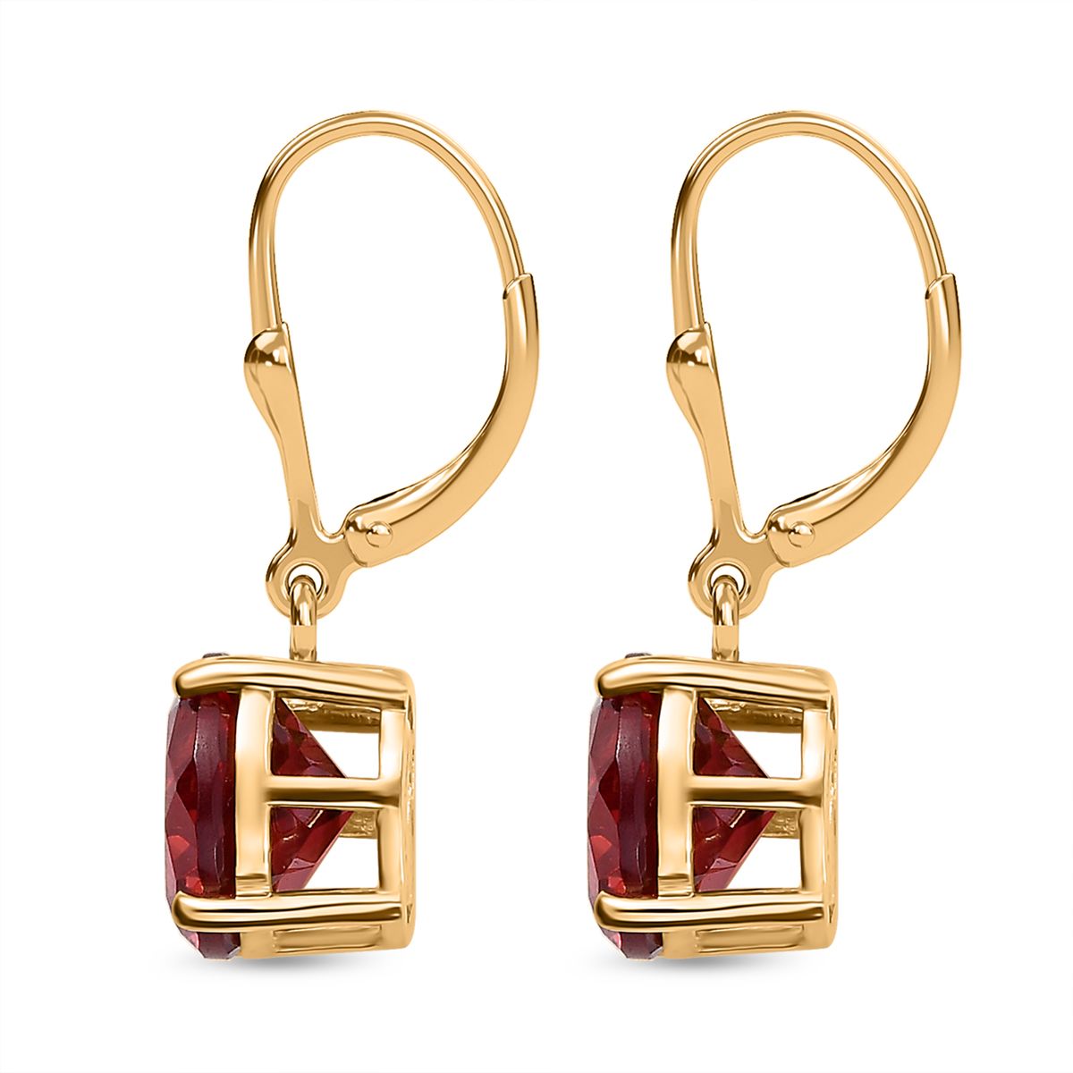 Lab Created Padparadscha-Saphir Ohrringe 925 Silber 750 Gelbgold Vermeil ca. 7.88 ct