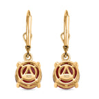 Lab Created Padparadscha-Saphir Ohrringe 925 Silber 750 Gelbgold Vermeil ca. 7.88 ct