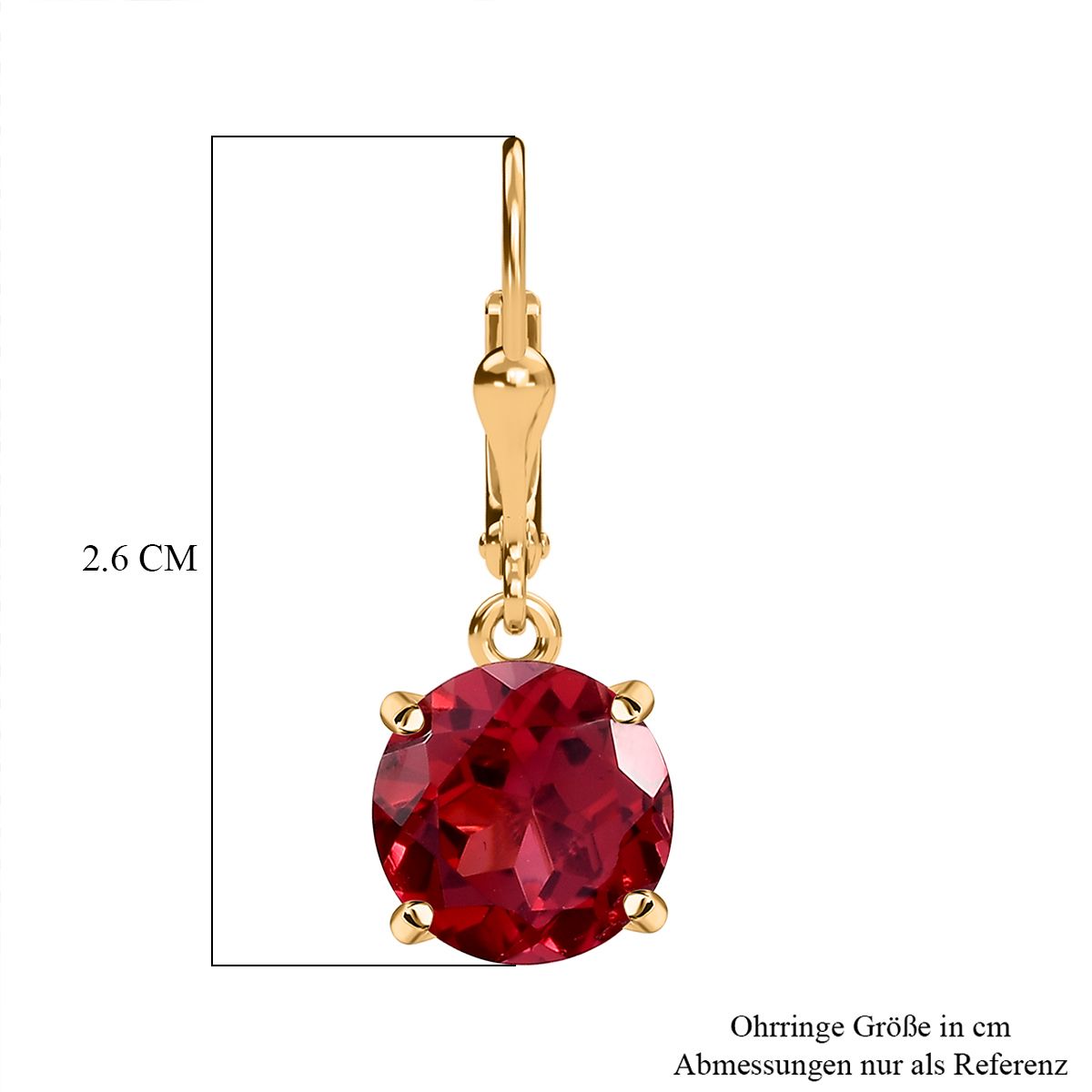 Lab Created Padparadscha-Saphir Ohrringe 925 Silber 750 Gelbgold Vermeil ca. 7.88 ct