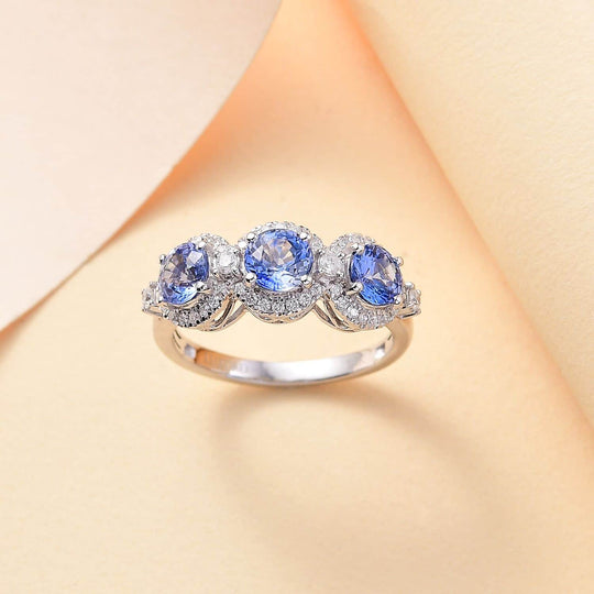 AAA Blauer Ceylon-Saphir AGI zertifiziert Ring 585 Gold (Größe 19.00) ca. 3.12 ct
