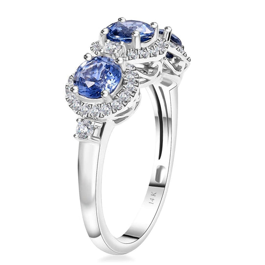 AAA Blauer Ceylon-Saphir AGI zertifiziert Ring 585 Gold (Größe 19.00) ca. 3.12 ct
