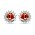 LUXORO zertifizierte und geprüfte AAA Orange Saphir und Diamant Ohrringe in 585 Gold - 2,18 ct.