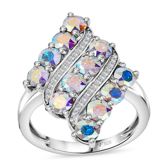 AB Kristall, Weißer Kristall Ring 925 Silber rhodiniert (Größe 20.00) (8-10 Tagen Lieferzeit)
